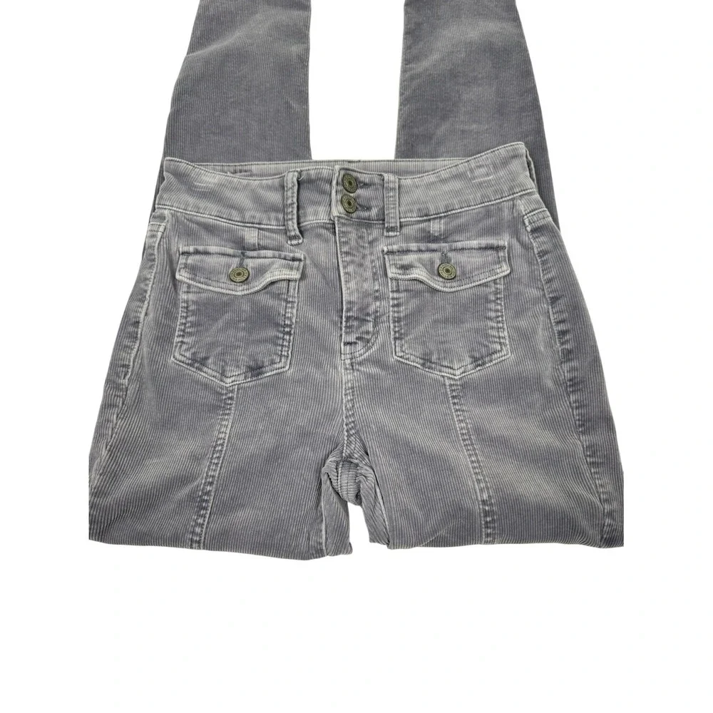 American Eagle Lavender Corduroy High‎ Rise Skinny Jeans 2 Button